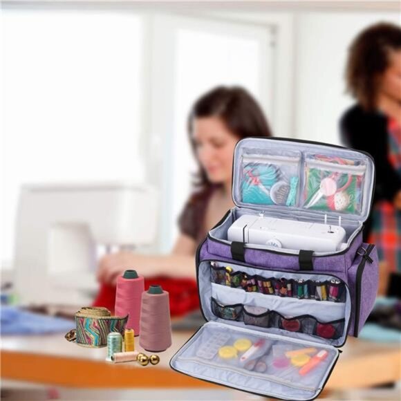 Sewing Machine Case with Removable Padding Pad, Travel Case for Sewing - Picture 2 of 7